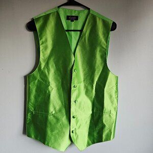 Amanti Italian Style Lime Green Suit Vest Size L